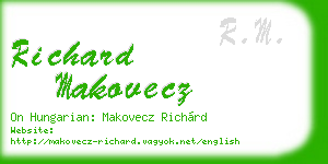 richard makovecz business card