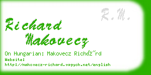 richard makovecz business card